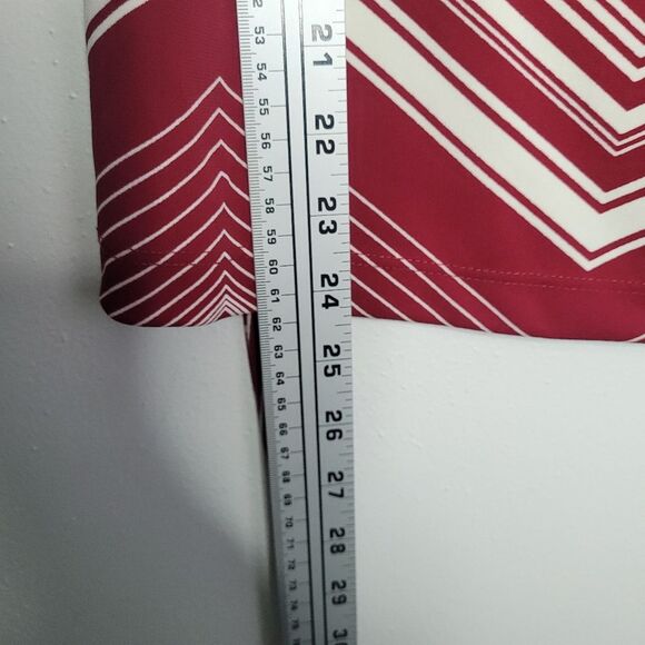 vintage y2k 90s red cream stripe print tie sleeves retro top size large - Picture 6 of 6